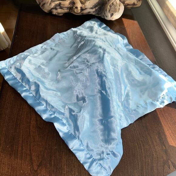 Pro Goleem Blue Bear Plush Lovey Baby Security Blanket 16” Satin Minky Dots - Picture 4 of 7